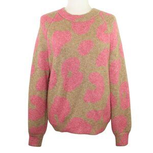 Lou and Grey Sweater Pink Tan Bold Leopard Animal Print